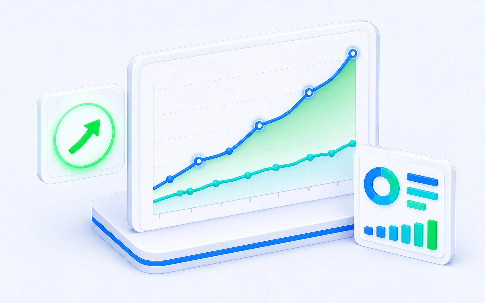 Marketing ROI tracking with spending vs revenue trend lines