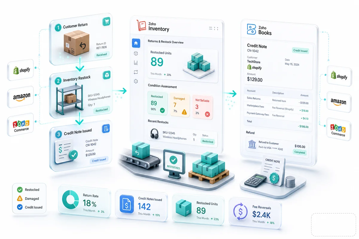 eCommerce Returns Management with Zoho: Inventory Adjustments and Refund Accounting