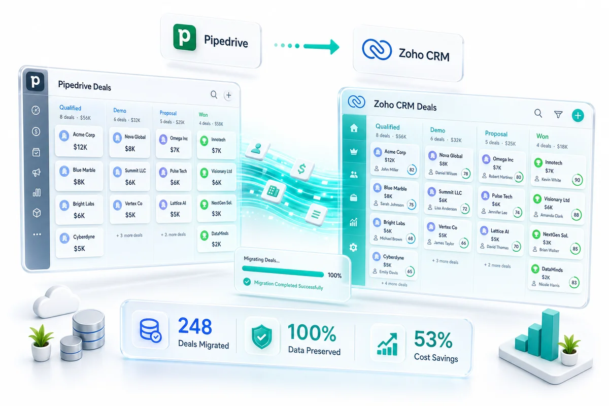 Pipedrive to Zoho CRM Migration: Complete Guide (2026)