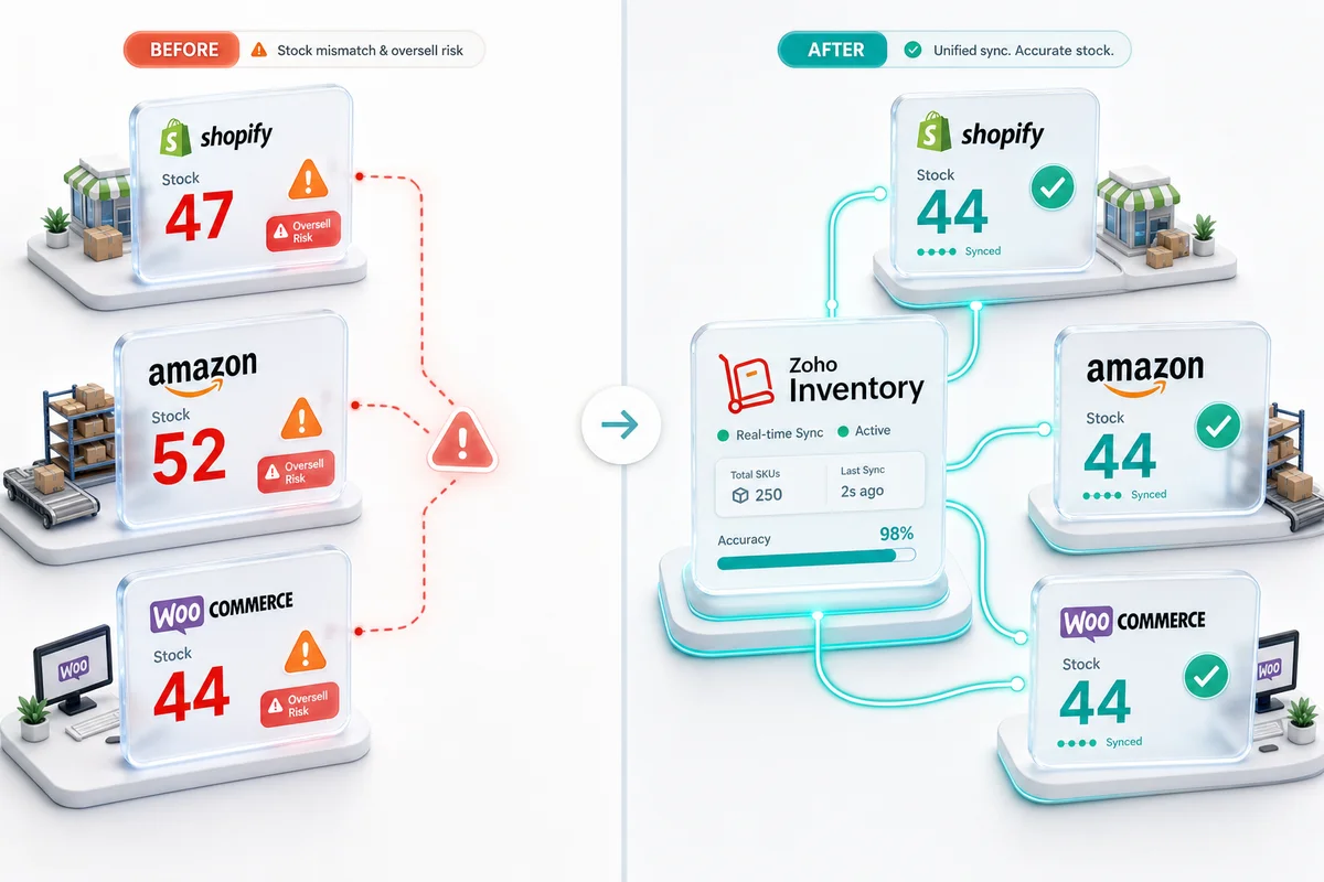 Shopify Inventory Problems: Why Your Stock Counts Never Match (And How Zoho Fixes It)