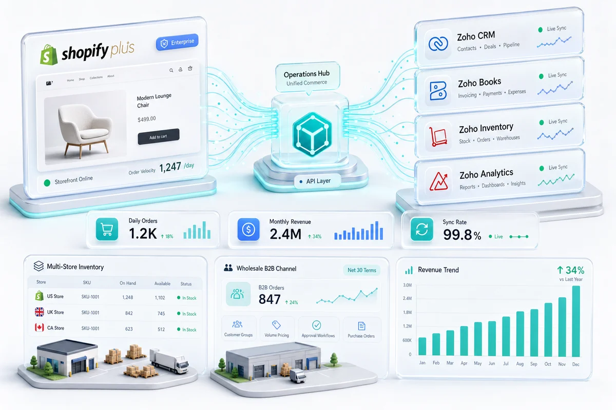 Shopify Plus and Zoho: Building an Enterprise Operations Backend for High-Volume Merchants