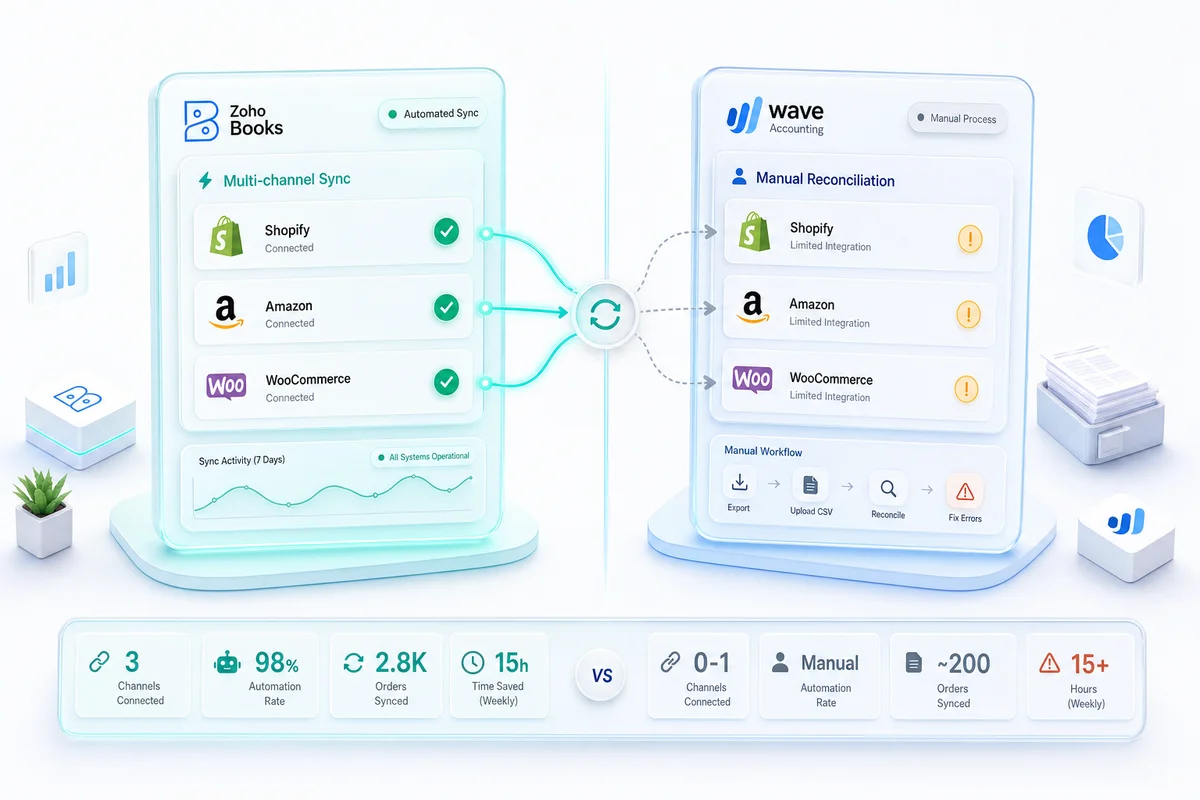Zoho Books vs Wave Accounting for eCommerce Sellers