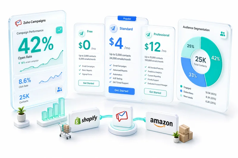 Zoho Campaigns: Pricing, Features, and Review for Online Sellers (2026)