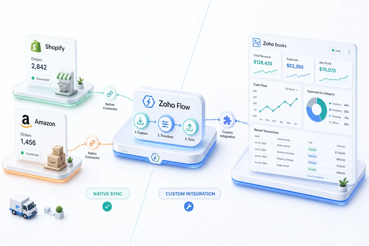Zoho Flow for eCommerce: What It Handles Natively and Where Custom Integration Takes Over