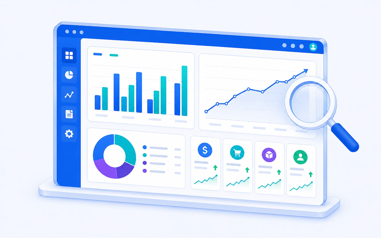 Business intelligence dashboard, channel P&L, product margins, and customer analytics