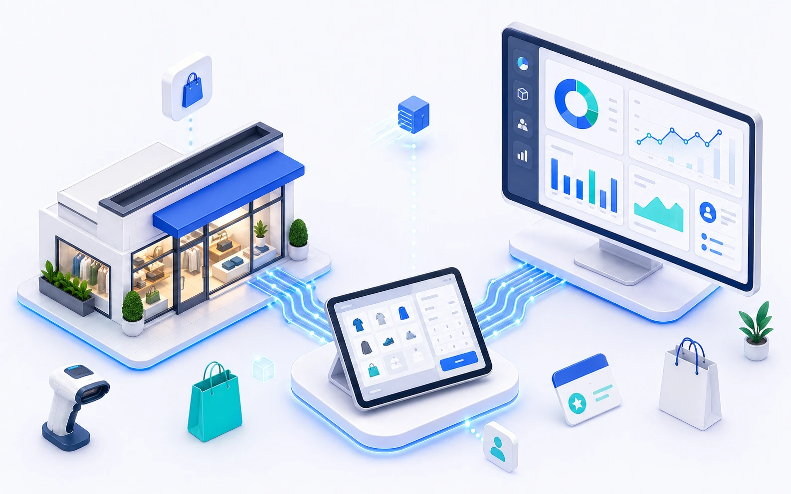 Unified retail operations management with POS integration, multi-location inventory, and omnichannel fulfillment