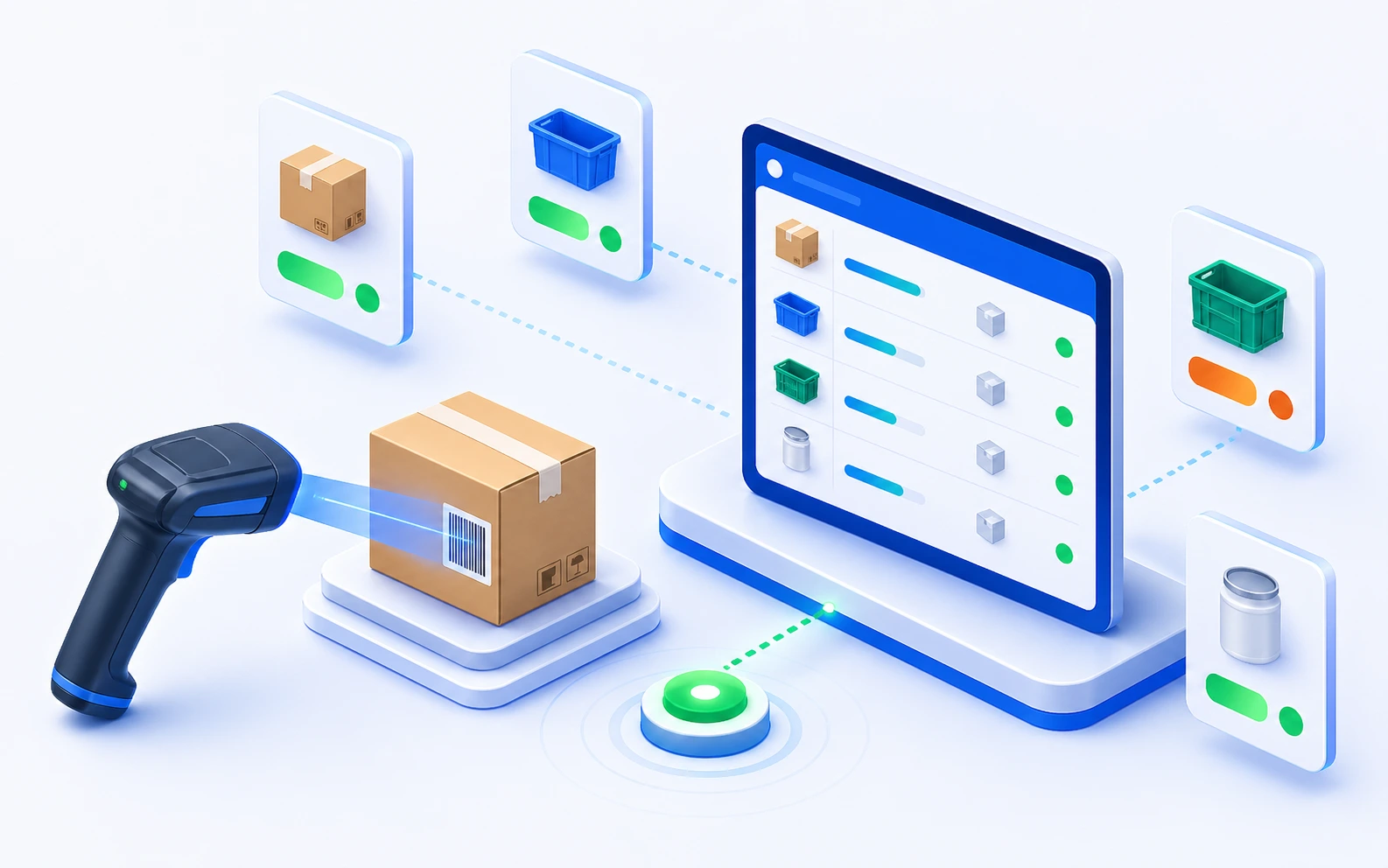 Real-time stock tracking with barcode scanning and live counts